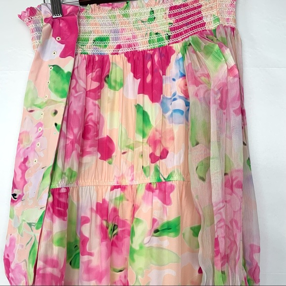 NWT Rococo Sand Alora Mini Off Shoulder Dress Floral Multi Pink Small - Picture 8 of 12